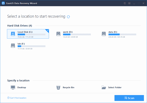 EaseUs Data Recovery Wizard