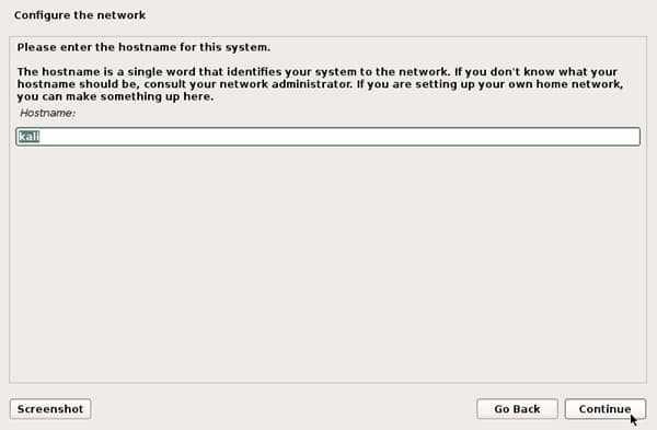 configuring network hostname kali install