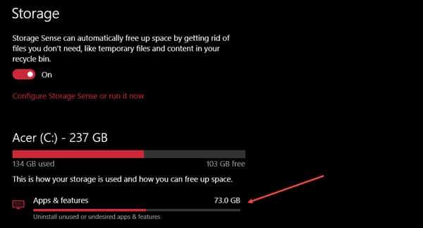 remove apps and recover disk space windows