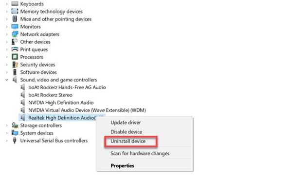 Uninstall Realtek hd audio manager