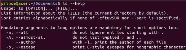 help command linux