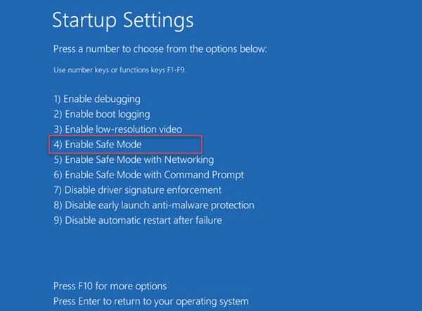 Enable safe mode option Windows