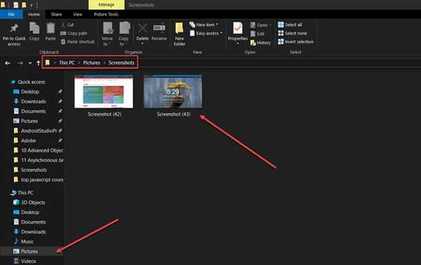 Take Screenshot using print screen button