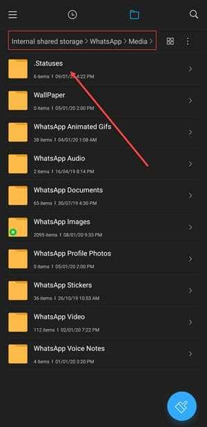 save whatsapp status folder