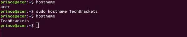 change hostname command example