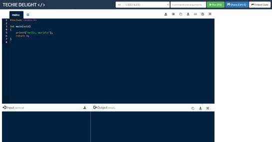 Techiedelight online C compiler
