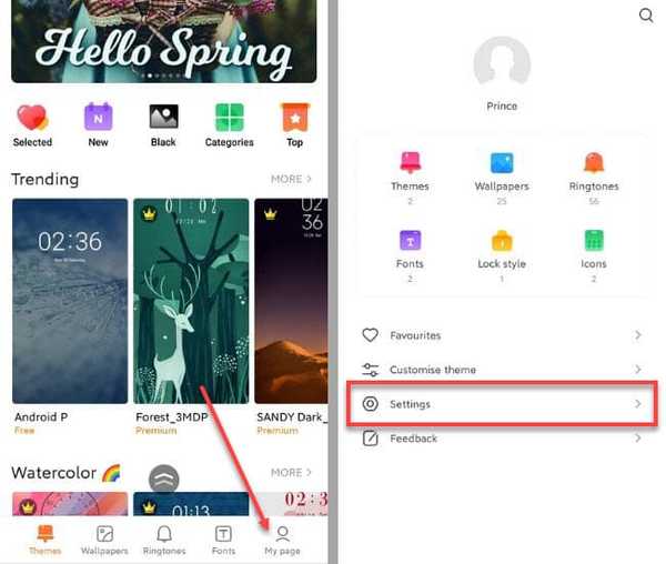 Xiaomi Mi Themes Settings