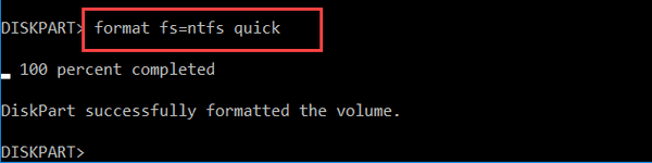 format usb as ntfs in cmd