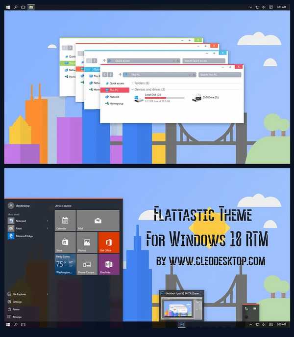 Flattastic windows 10 theme