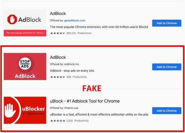 fake adblock extensions chrome
