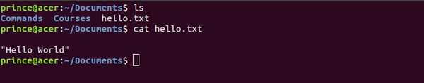 cat linux terminal command