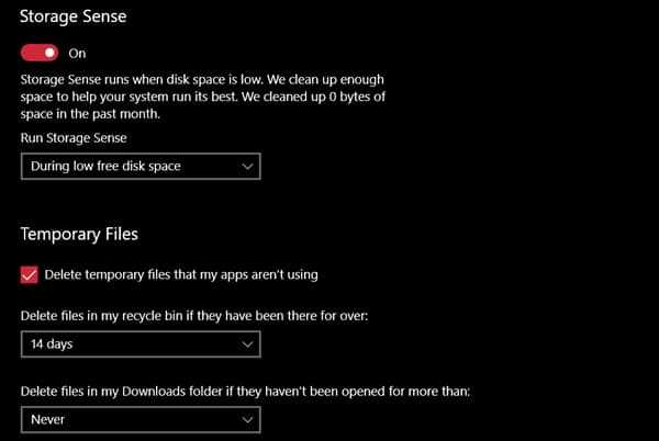 configure storage sense