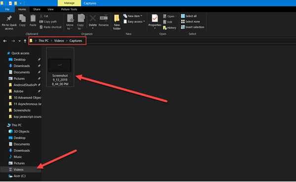 saved screenshot windows 10