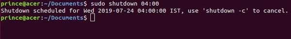 shutdown linux command example