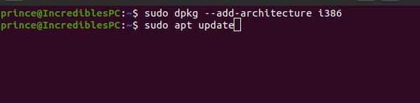 Enabling  i386 architecture Ubuntu
