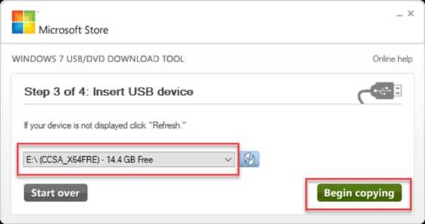 Select USB for creating Bootable Drive