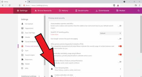 Brave clear browsing data