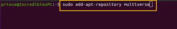 Add Multiverse Repository in Ubuntu