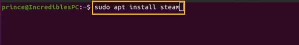 Install Steam on Ubuntu using Terminal