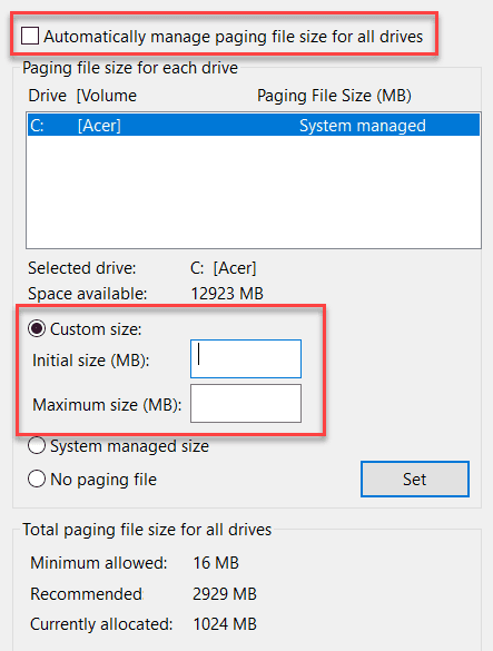 Fix 100% Disk Usage by Resetting Virtual memory