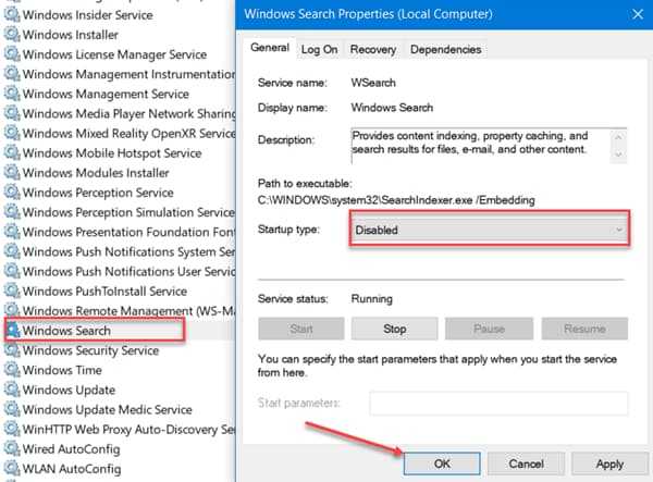 Fix 100% Disk Usage due to Windows Search