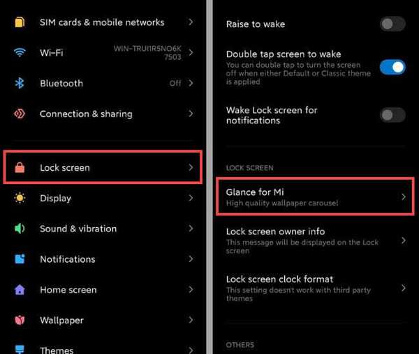 MIUI Glance Settings