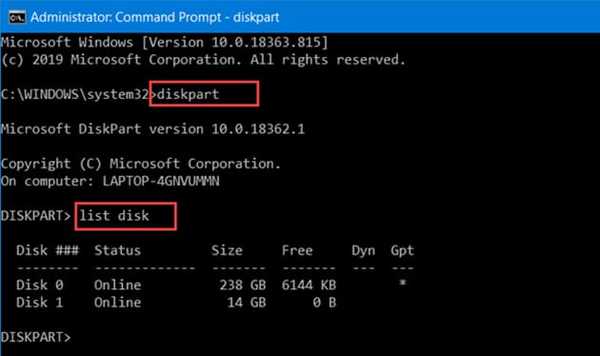 Diskpart Utility Windows 10